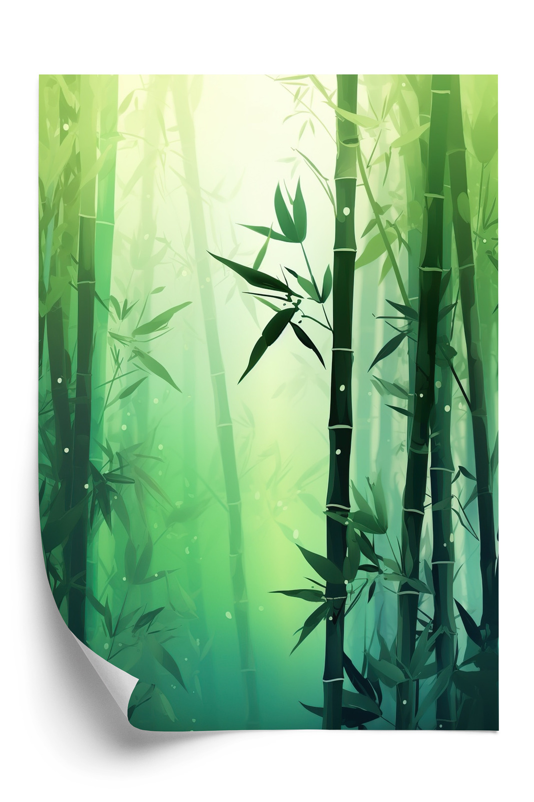 Poster Bambuswald In Der Sonne Rahmen Holz Mit Passepartout Farbe Natürlich – Bild 3