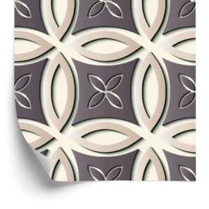 Tapete Dekoratives Retro-Muster - 3D-Effekt