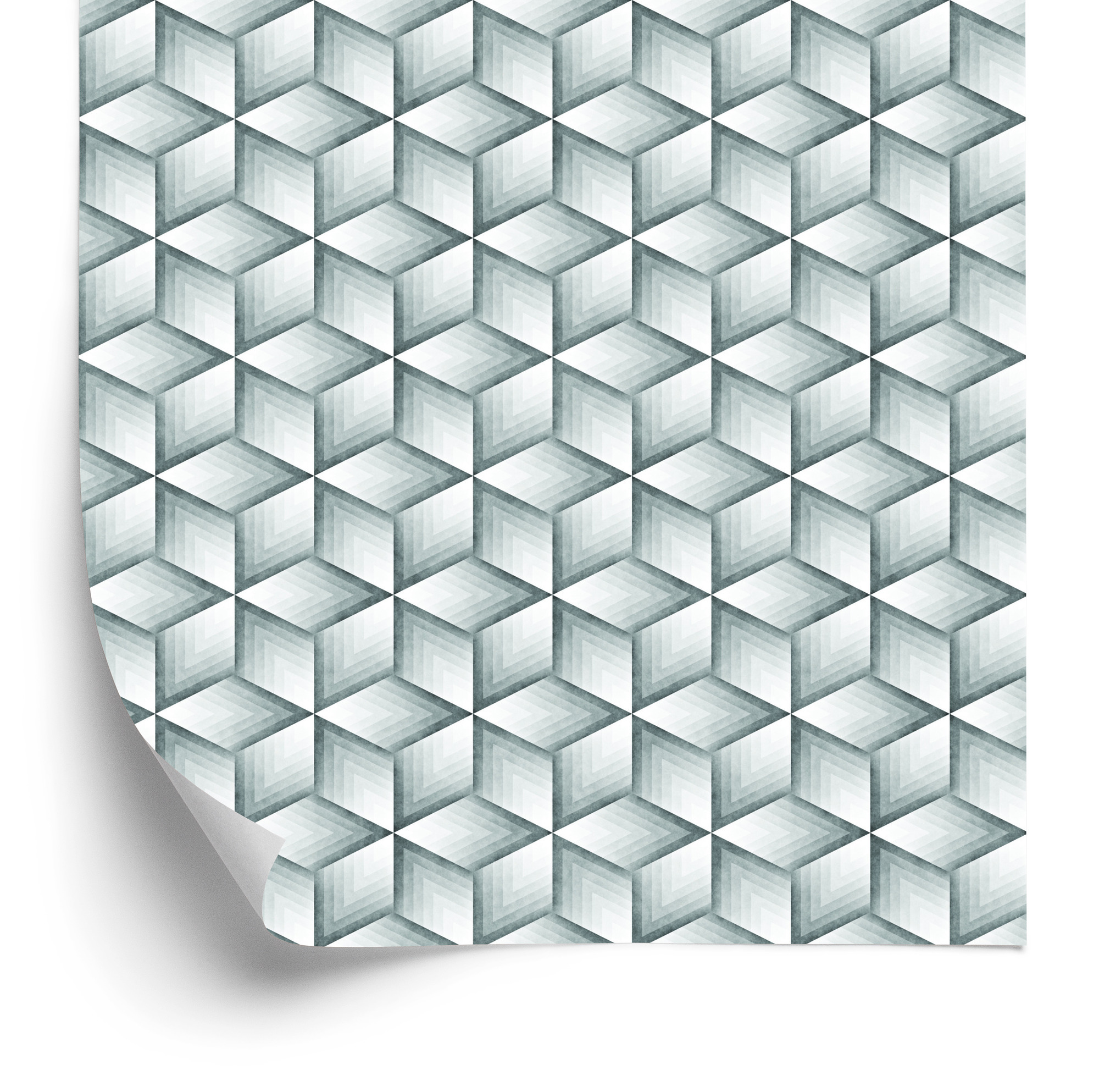 Tapete Graue Würfel - 3D-Effekt