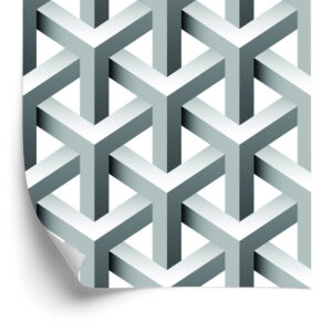 Tapete Geometrischer 3D-Effekt Mit Tiefe Für Das Wohnzimmer