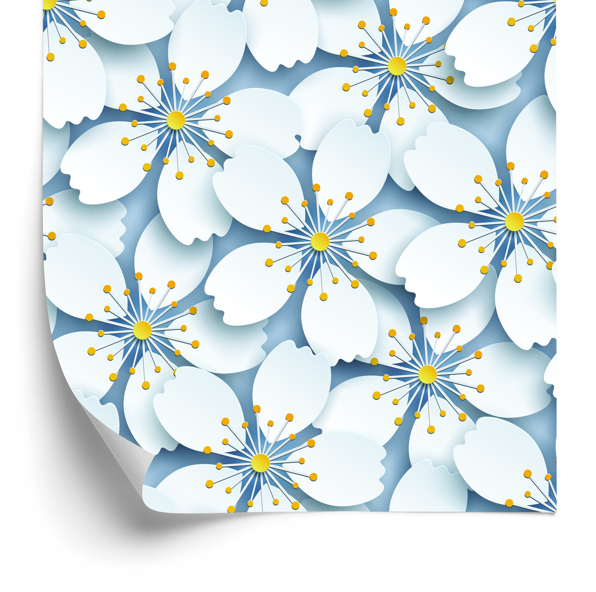 Tapete 3D Optische Naturblumen Für Wohnzimmer