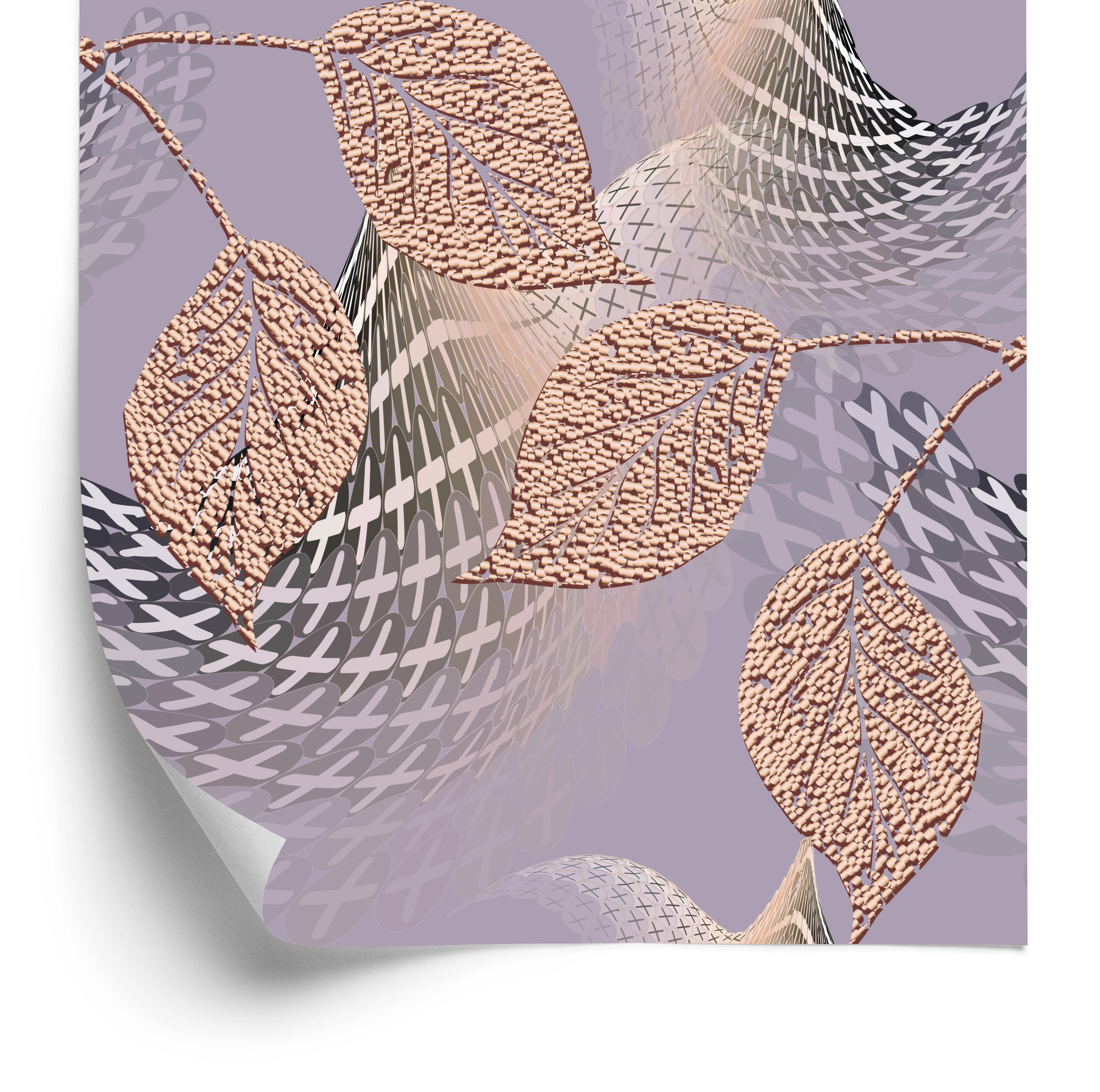 Tapete Dreidimensionalle Tapete, 3D, Optisch, Blätter, Für Wohnzimmer