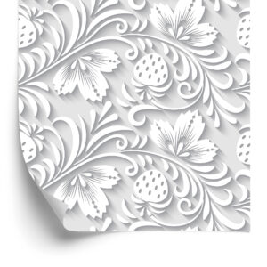 Tapete Dreidimensionales Pflanzenmuster