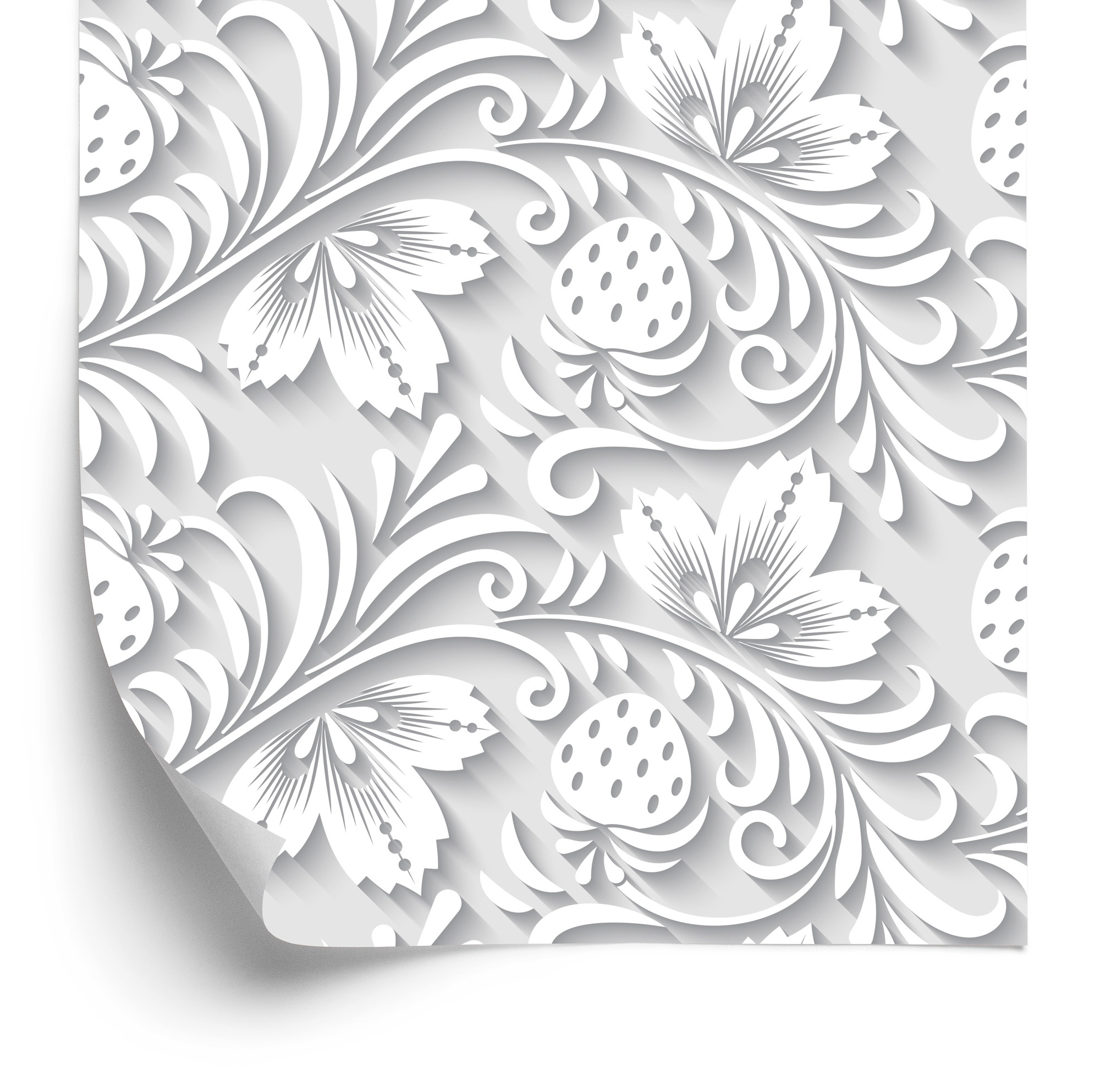 Tapete Dreidimensionales Pflanzenmuster