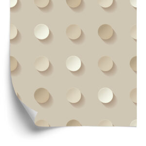 Tapete Tupfen In Beigetönen - 3D-Effekt