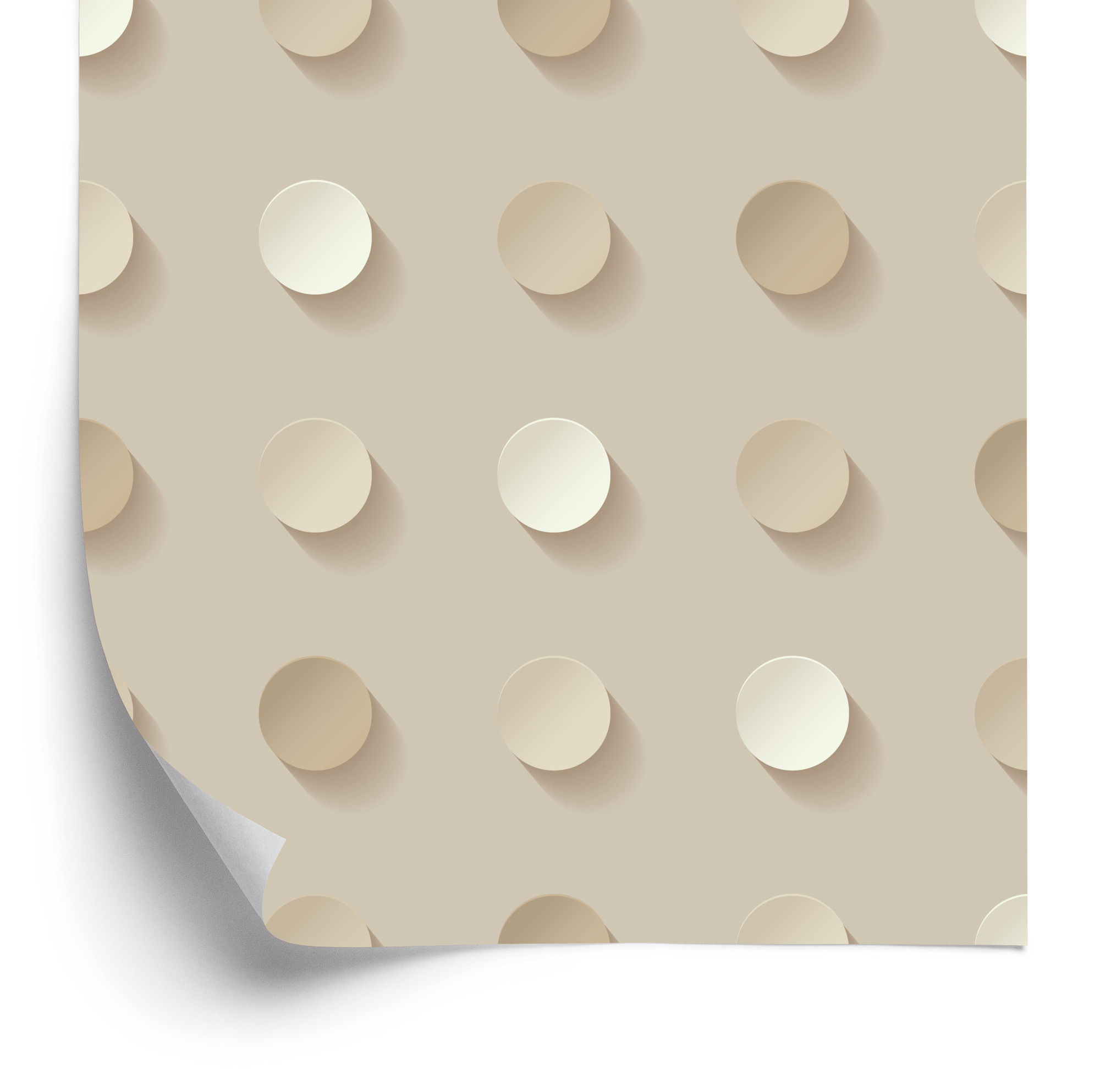 Tapete Tupfen In Beigetönen - 3D-Effekt