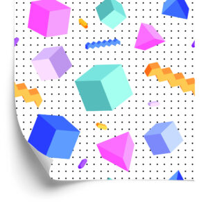 Tapete Geometrische 3D-Würfel Kinderzimmer