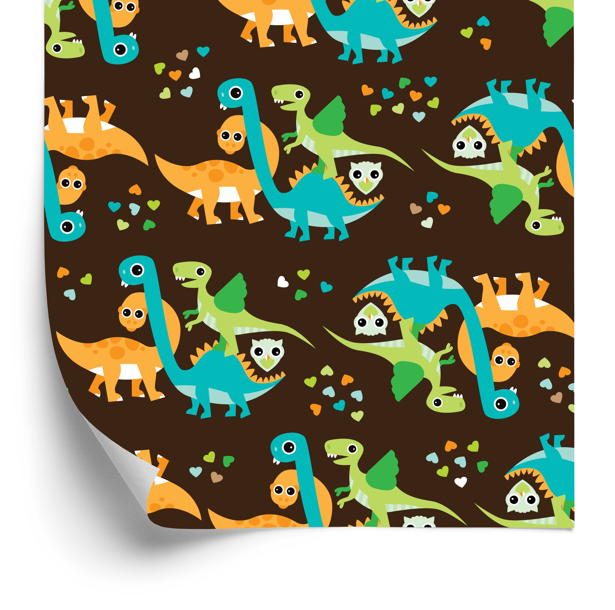 Tapete Bunte Dinosaurier-Vögel Für Jungenzimmer