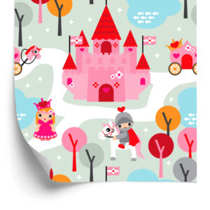 Tapete Für Kinder, Prinzessin, Ritter, Schloss, Pferde