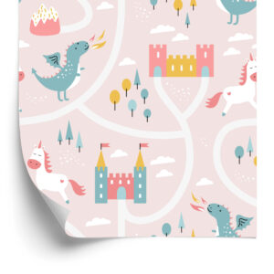 Tapete Drachen Einhörner Aus Einem Märchen Kinderzimmer