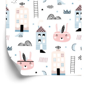 Tapete Bunte Häuser Und Herzen