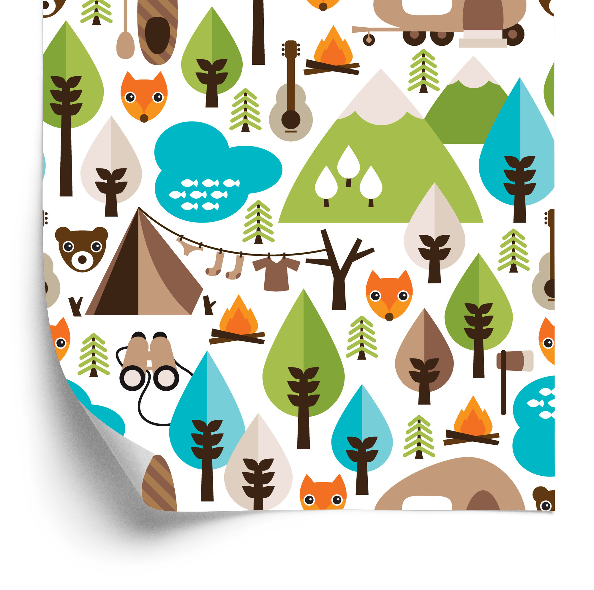 Tapete Baumgrüner Fuchs Top Für Jungenzimmer