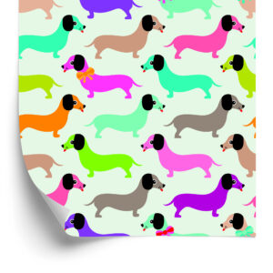 Tapete Bunte Kleine Dackel Mädchenzimmer