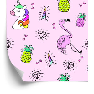 Tapete Einhörner Und Freunde Bunter Hintergrund