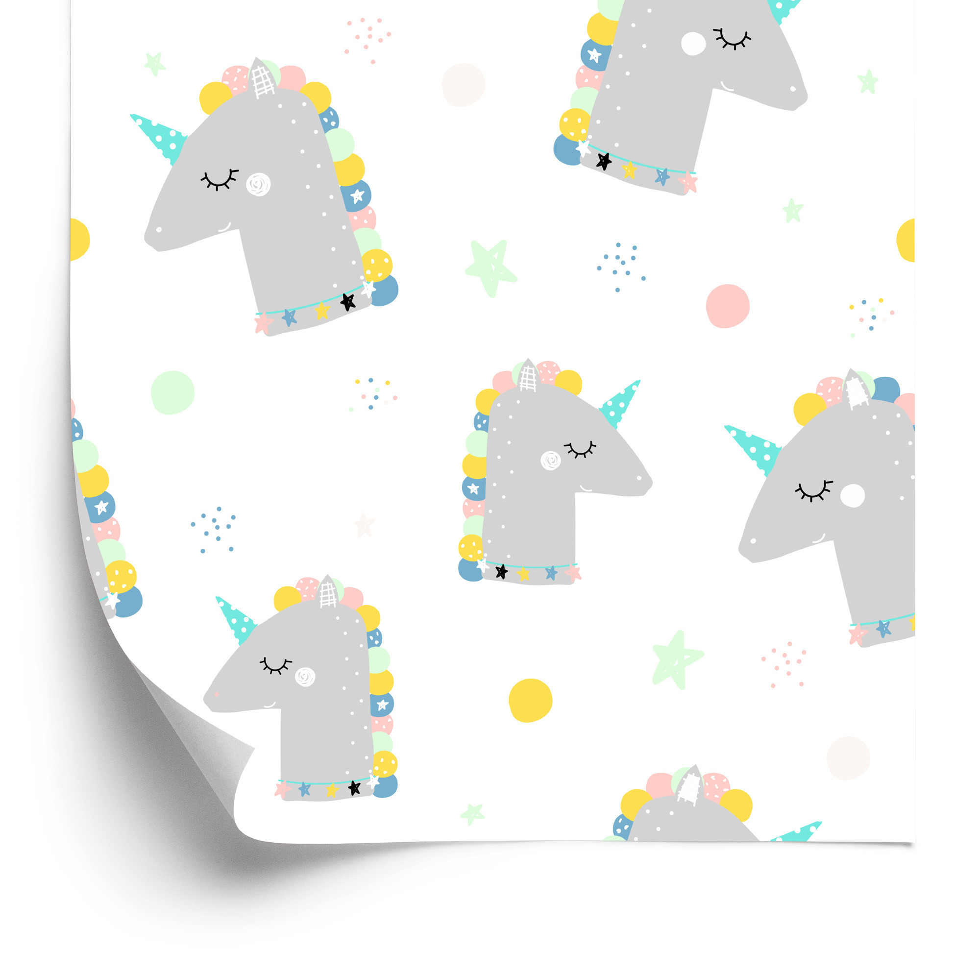 Tapete Für Kinder - Süße Schlafende Einhörner