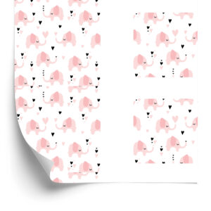 Tapete Für Kinder - Elefanten Und Herzen