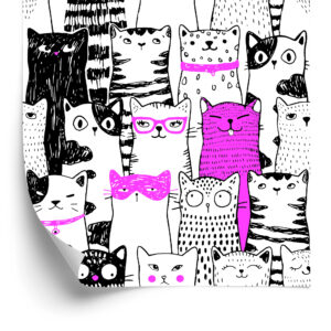 Tapete Für Kinder - Katzen Wie Aus Zeichentrickfilmen