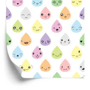 Tapete Bunte Tropfen Lächeln Mädchenzimmer