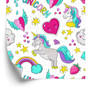Tapete Für Kinder - Zauberhafte Bunte Einhörner