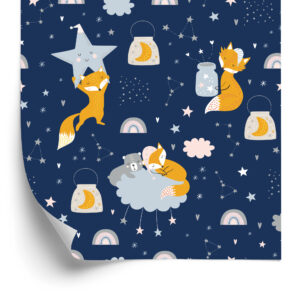 Tapete Füchse Und Teddybären Im Weltraum