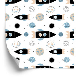 Tapete Bunte Raketen Und Planeten