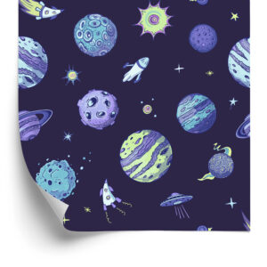 Tapete Blauer Kosmos Und Planeten