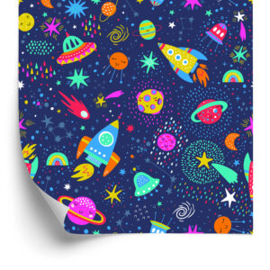 Tapete Bunte Galaxie Und Raketen