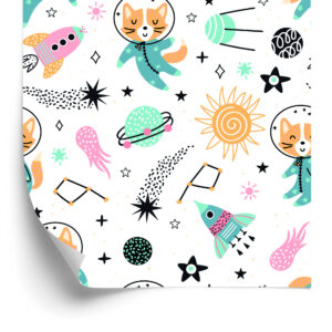 Tapete Fröhliche Füchse Im Weltraum