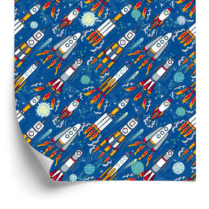 Tapete Für Kinder - Bunte Weltraumraketen
