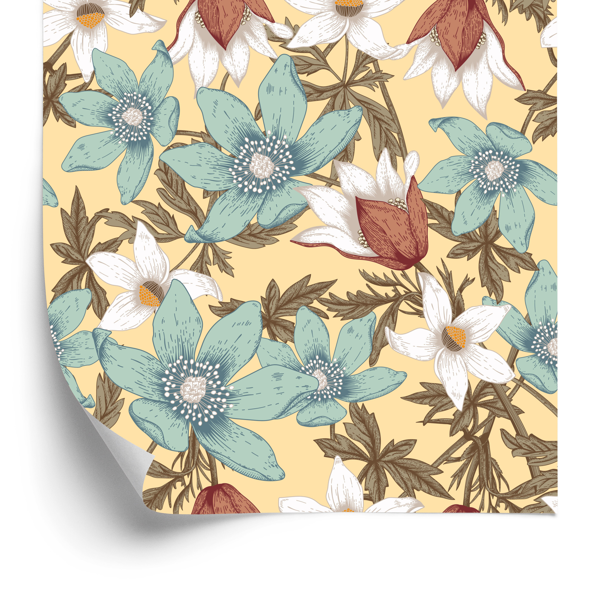 Tapete Stilvolle Bunte Blumen