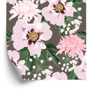 Tapete Schöne Chrysanthemen Und Pfingstrosen