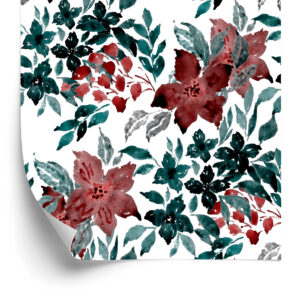 Tapete Schöne Blumen Mit Wasserfarben Gemalt