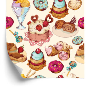 Tapete Süßigkeiten Im Vintage-Stil