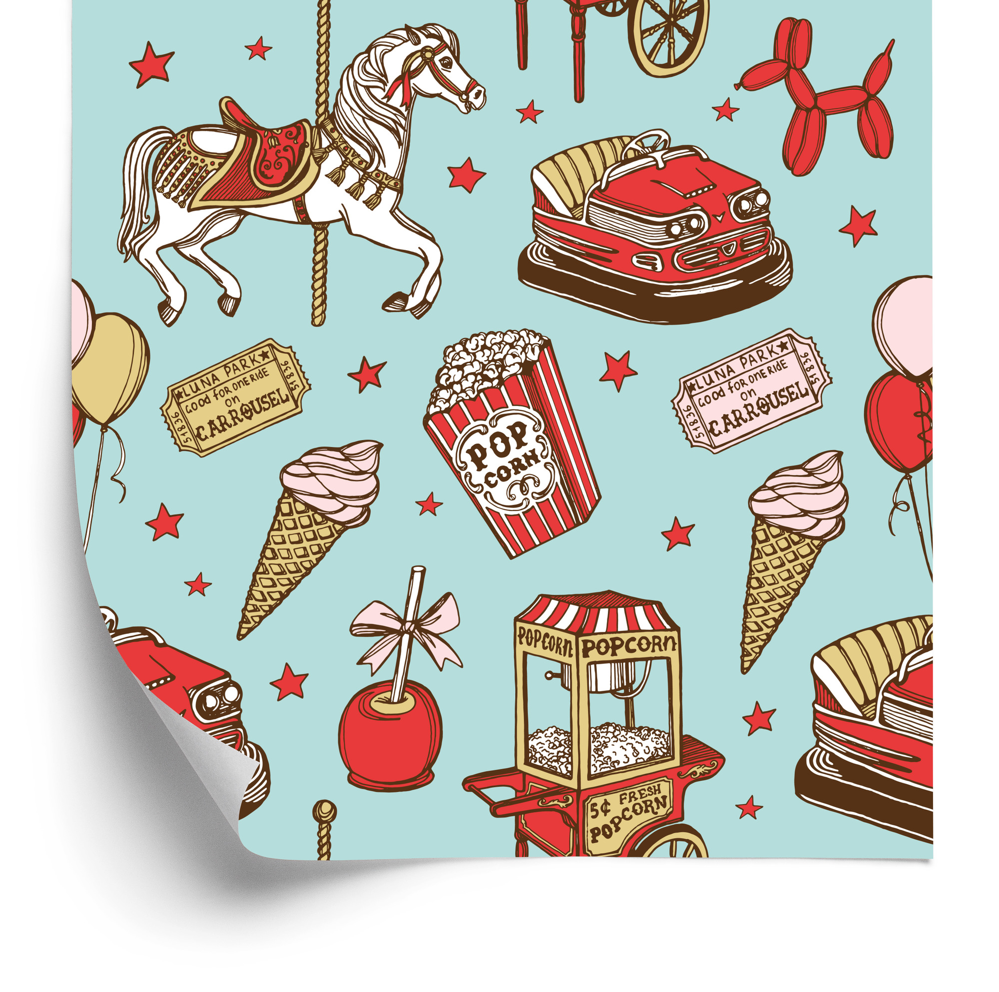 Tapete Vintage-Vergnügungspark