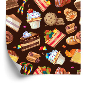 Tapete Bunte Kuchen Mit Süßigkeiten
