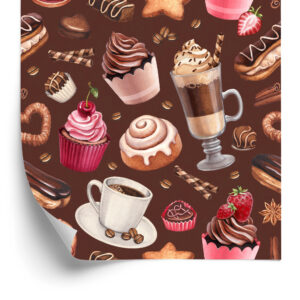 Tapete Kaffee Mit Süßigkeiten