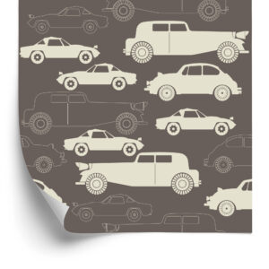 Tapete Für Kinder - Autos Im Retro-Stil