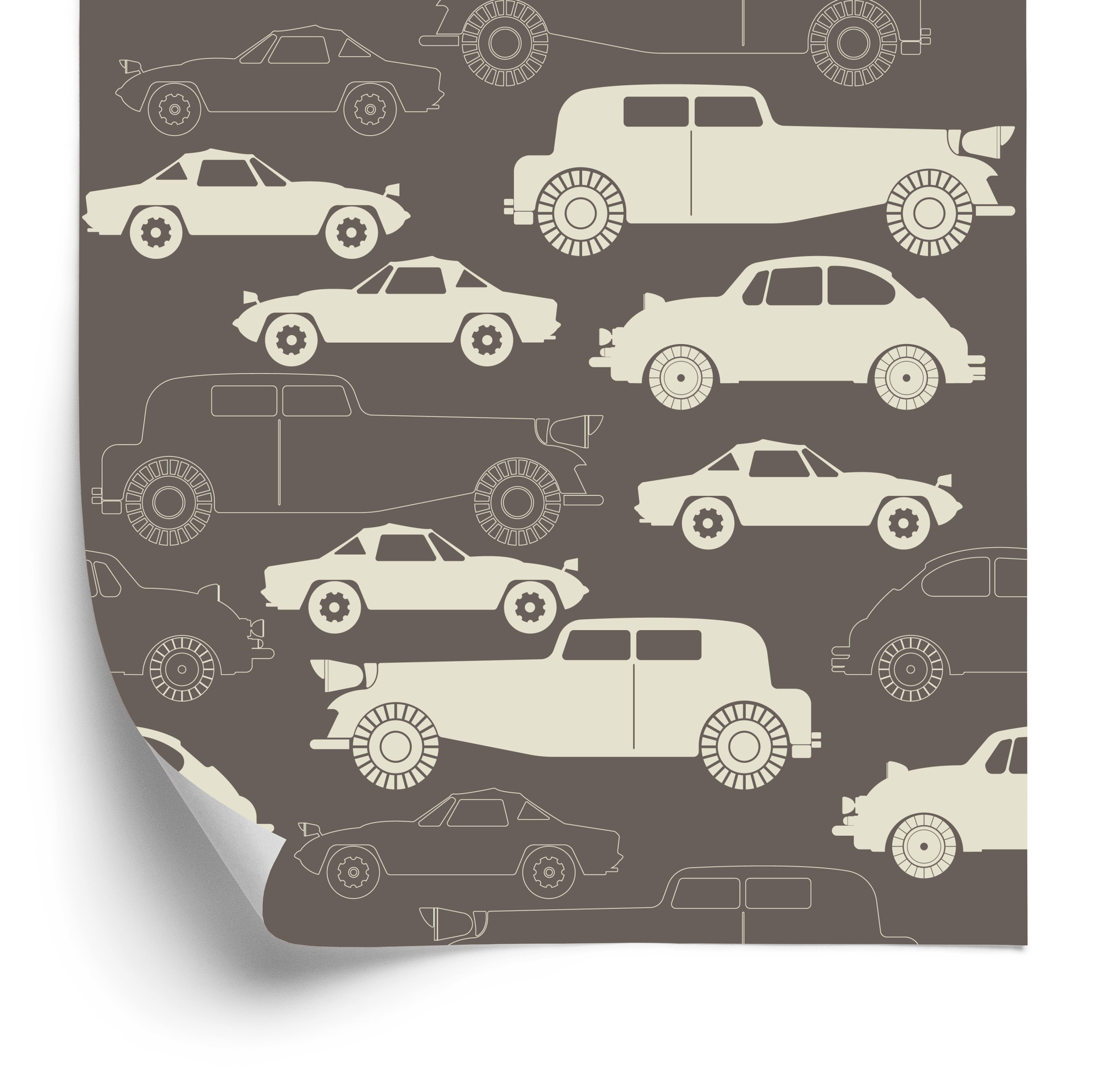 Tapete Für Kinder - Autos Im Retro-Stil