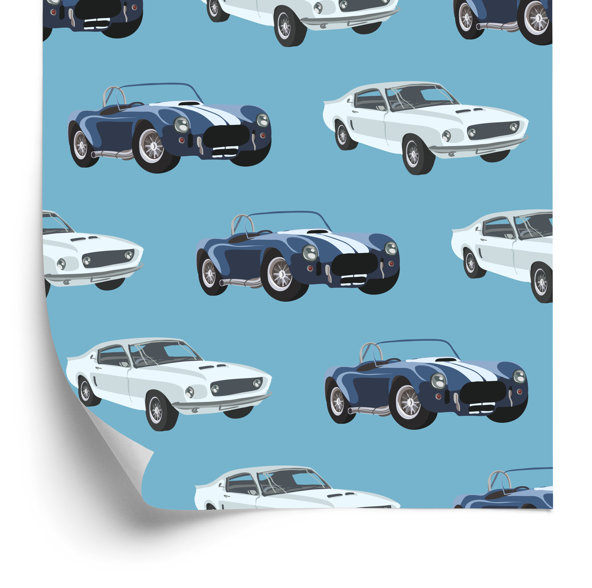 Tapete Für Kinder - Zeitlose Autos Im Retro-Stil