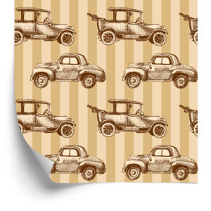 Tapete Für Kinder - Autos Im Retro-Stil