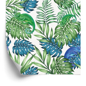 Tapete Exotische Chamäleonblätter