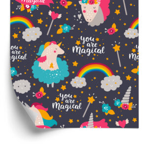 Tapete Regenbogen-Einhörner