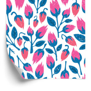 Tapete Blumen Im Retro-Stil