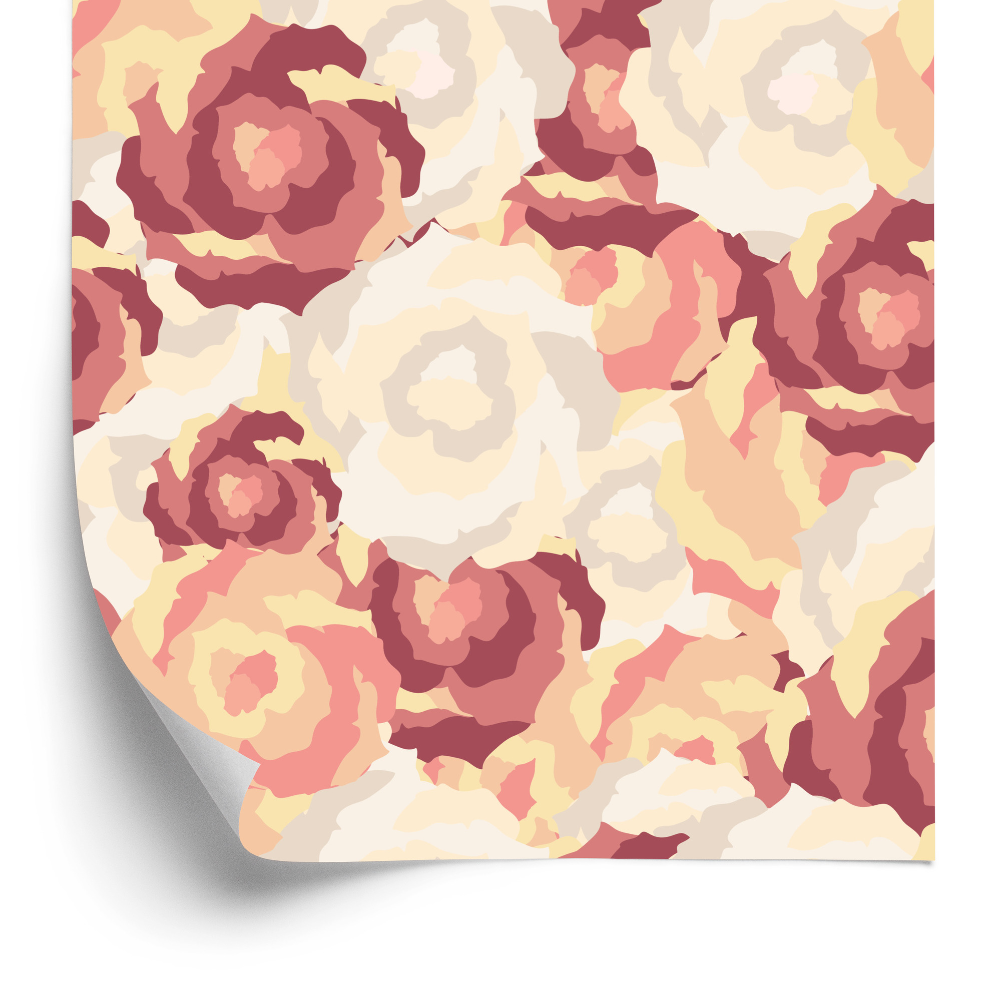 Tapete Retro-Rosen Wie Gemalt