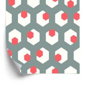 Tapete Geometrische Figuren Im Retro-Stil