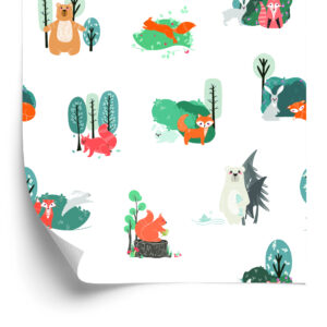 Tapete Für Kinder Tiere Im Skandinavischen Stil