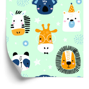 Tapete Für Kinder - Glückliche Tiere In Sternen