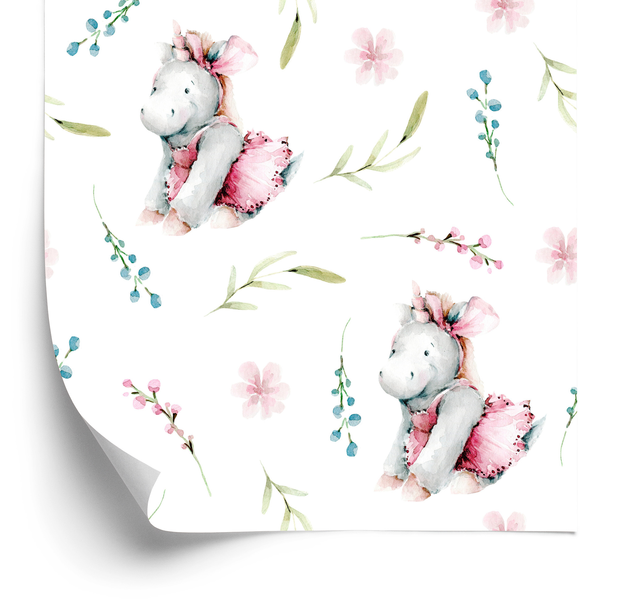 Tapete Einhörner Mit Aquarell Gemalt