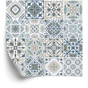 Tapete Abstraktes Mosaik In Pastellfarben