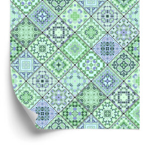 Tapete Abstraktes Mosaik In Grüntönen